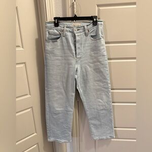Levi’s straight ribcage ankle jeans women’s light wash size 30
